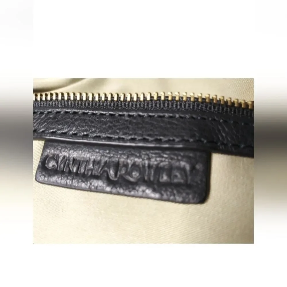 Cynthia Rowley Large Tote Bag Black Leather Saffiano Handbag